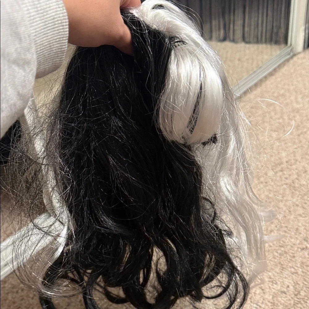 Two-Tone Black and White Hair Wig